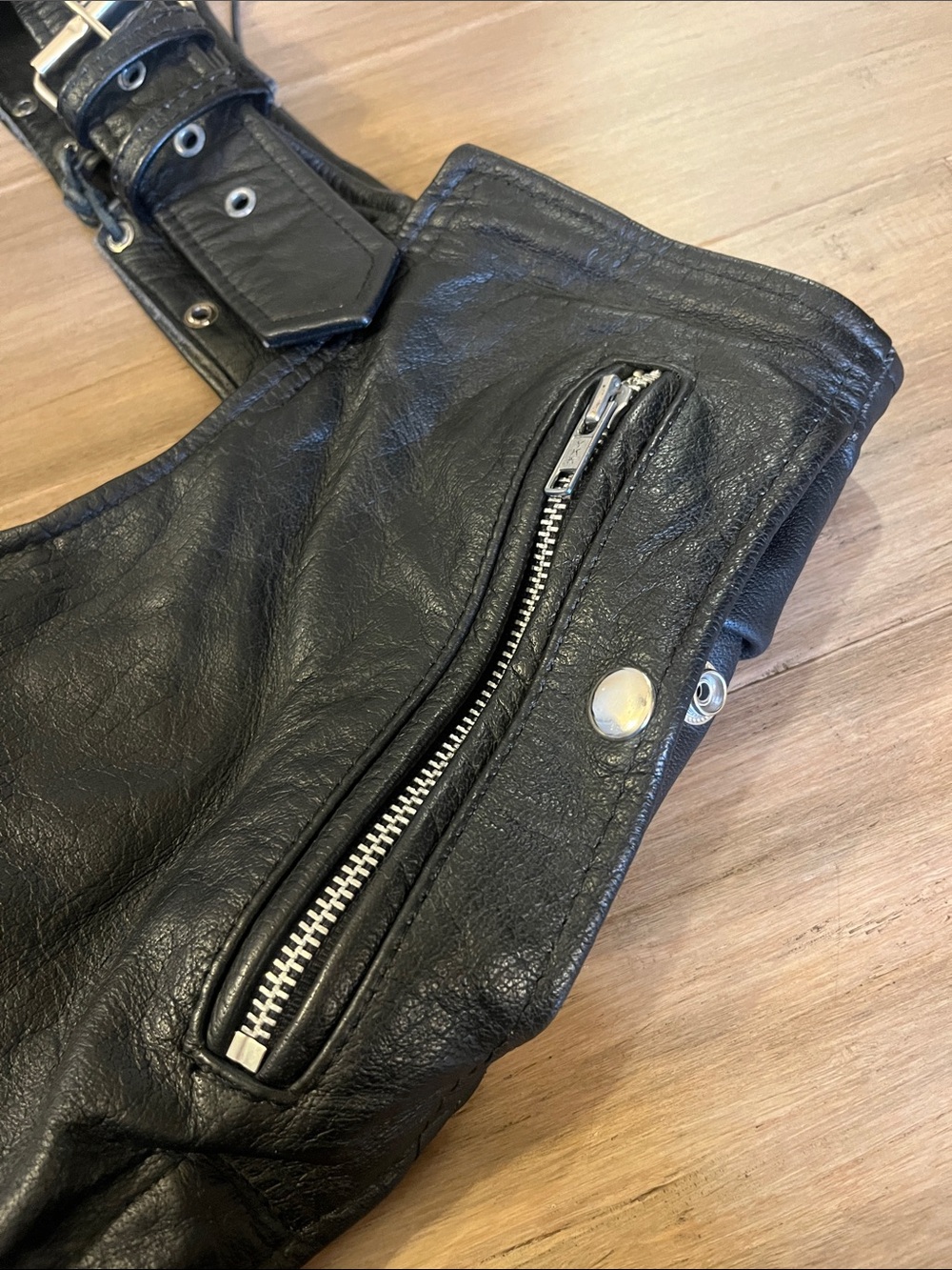 Unik Premium Leather Motorcycle Chaps L - Picture 4 of 7